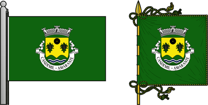 Bandeira e estandarte da freguesia de Candemil - Candemil civil parish, flag and banner Bandeira e estandarte da freguesia de Candemil - Candemil civil parish, flag and banner