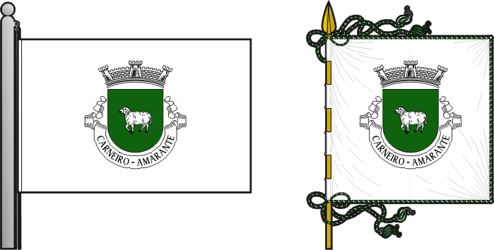 Bandeira e estandarte da antiga freguesia de Carneiro - Carneiro former civil parish, flag and banner