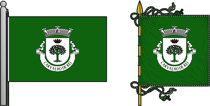 Bandeira e estandarte da antiga freguesia de Carvalho de Rei - Carvalho de Rei former civil parish, flag and banner Bandeira e estandarte da antiga freguesia de Carvalho de Rei - Carvalho de Rei former civil parish, flag and banner