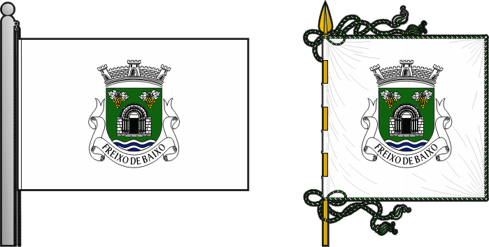 Bandeira e estandarte da antiga freguesia de Freixo de Baixo - Freixo de Baixo former civil parish, flag and banner