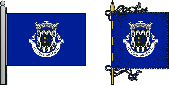 Bandeira e estandarte da freguesia de Louredo - Louredo civil parish, flag and banner