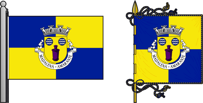 Bandeira e estandarte da antiga freguesia de Madalena - Madalena former civil parish, flag and banner Bandeira e estandarte da antiga freguesia de Madalena - Madalena former civil parish, flag and banner