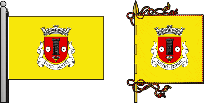 Bandeira e estandarte da freguesia de Travanca - Travanca civil parish, flag and banner