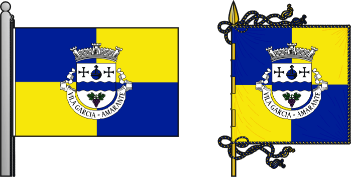 Bandeira e estandarte da antiga freguesia de Vila Garcia - Vila Garcia former civil parish, flag and banner