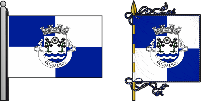 Bandeira e estandarte da freguesia de Sangalhos - Sangalhos civil parish, flag and banner Bandeira e estandarte da freguesia de Sangalhos - Sangalhos civil parish, flag and banner