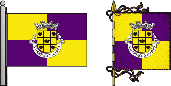 Bandeira e estandarte da freguesia de São Lourenço do Bairro - São Lourenço do Bairro civil parish, flag and banner Bandeira e estandarte da freguesia de São Lourenço do Bairro - São Lourenço do Bairro civil parish, flag and banner