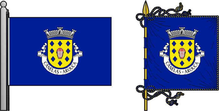Bandeira e estandarte da antiga freguesia de Canelas - Canelas former civil parish, flag and banner