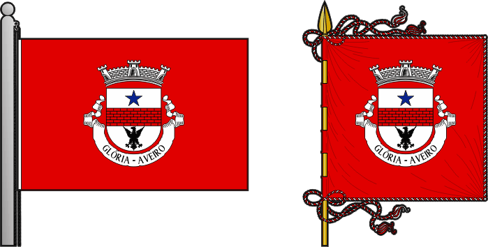 Bandeira e estandarte da antiga freguesia da Glória - Glória former civil parish, flag and banner Bandeira e estandarte da antiga freguesia da Glória - Glória former civil parish, flag and banner