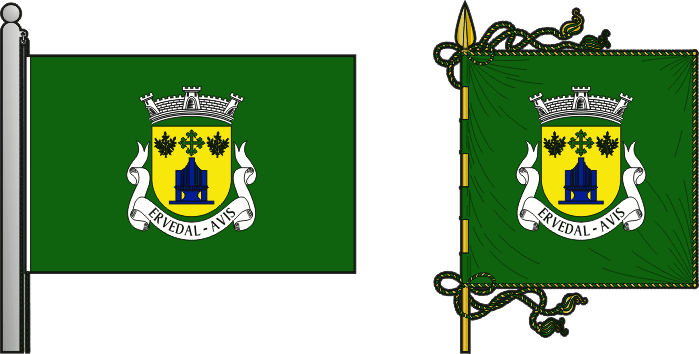 Bandeira e estandarte da freguesia de Ervedal - Ervedal civil parish, flag and banner Bandeira e estandarte da freguesia de Ervedal - Ervedal civil parish, flag and banner