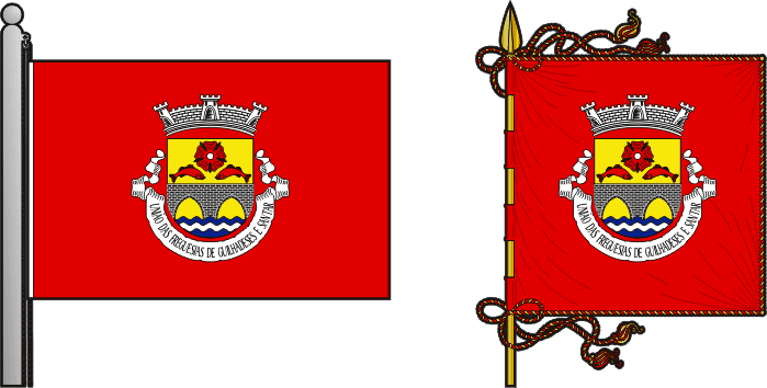 Bandeira e estandarte da União das freguesias de Guilhadeses e Santar - Guilhadeses and Santar civil parishes union flag and banner