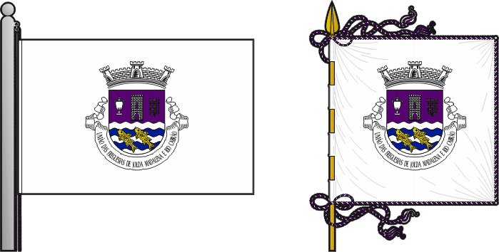 Bandeira e estandarte da União das freguesias de Jolda (Madalena) e Rio Cabrão - Jolda (Madalena) and Rio Cabrão civil parishes union flag and banner Bandeira e estandarte da União das freguesias de Jolda (Madalena) e Rio Cabrão - Jolda (Madalena) and Rio Cabrão civil parishes union flag and banner