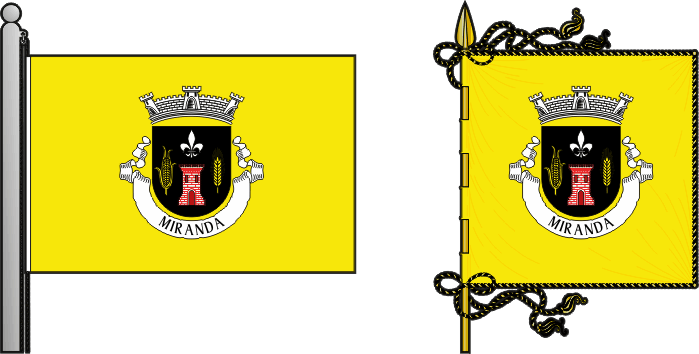 Bandeira e estandarte da freguesia de Miranda - Miranda civil parish, flag and banner