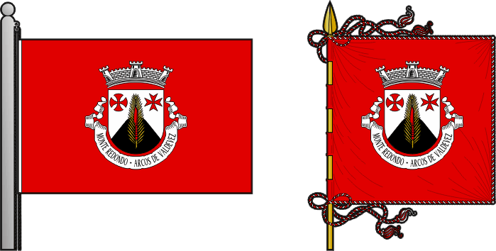 Bandeira e estandarte da freguesia de Monte Redondo - Monte Redondo civil parish, flag and banner