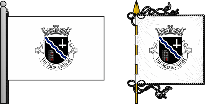 Bandeira e estandarte da freguesia de Vale - Vale civil parish, flag and banner
