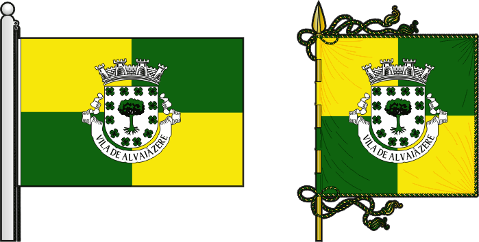 Bandeira e estandarte do Município de Alvaiázere - Alvaiázere municipal flag and banner Bandeira e estandarte do Município de Alvaiázere - Alvaiázere municipal flag and banner