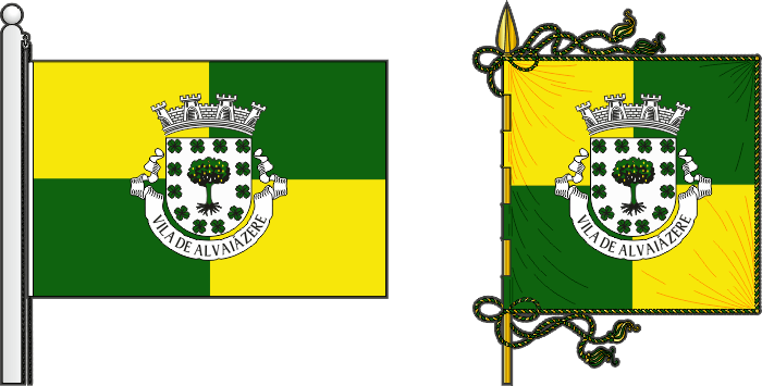 Bandeira e estandarte do Município de Alvaiázere - Alvaiázere municipal flag and banner Bandeira e estandarte do Município de Alvaiázere - Alvaiázere municipal flag and banner