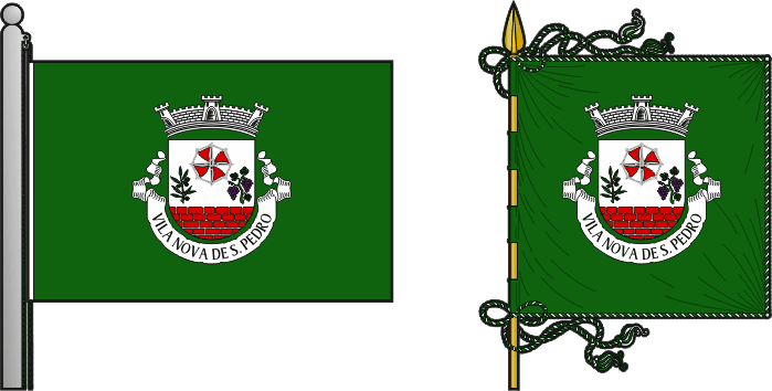 Bandeira e estandarte da antiga freguesia de Vila Nova de São Pedro - Vila Nova de São Pedro former civil parish, flag and banner