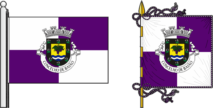 Bandeira e estandarte do Município de Baião - Baião municipal flag and banner Bandeira e estandarte do Município de Baião - Baião municipal flag and banner