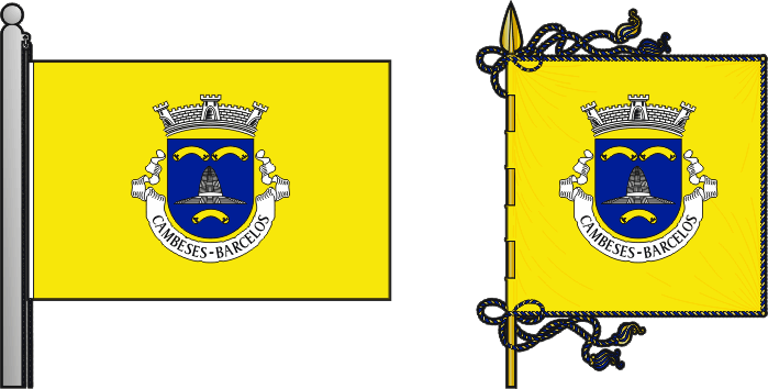 Bandeira e estandarte da freguesia de Cambeses - Cambeses civil parish, flag and banner Bandeira e estandarte da freguesia de Cambeses - Cambeses civil parish, flag and banner