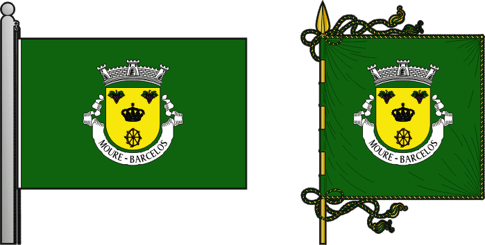 Bandeira e estandarte da freguesia de Moure - Moure civil parish, flag and banner Bandeira e estandarte da freguesia de Moure - Moure civil parish, flag and banner