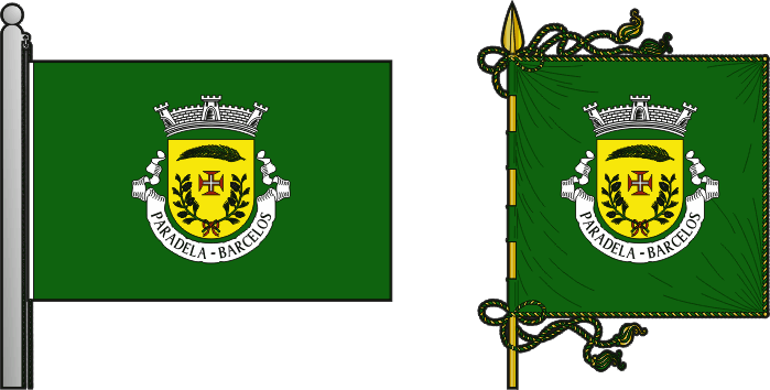 Bandeira e estandarte da freguesia de Paradela - Paradela civil parish, flag and banner
