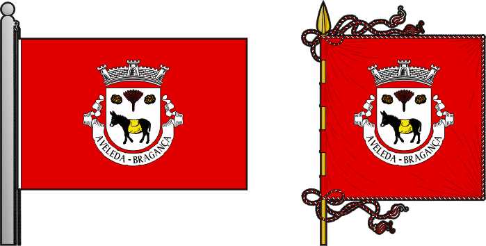 Bandeira e estandarte da antiga freguesia de Aveleda - Aveleda former civil parish, flag and banner