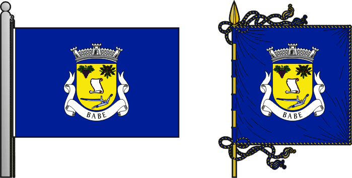 Bandeira e estandarte da freguesia de Babe - Babe civil parish, flag and banner