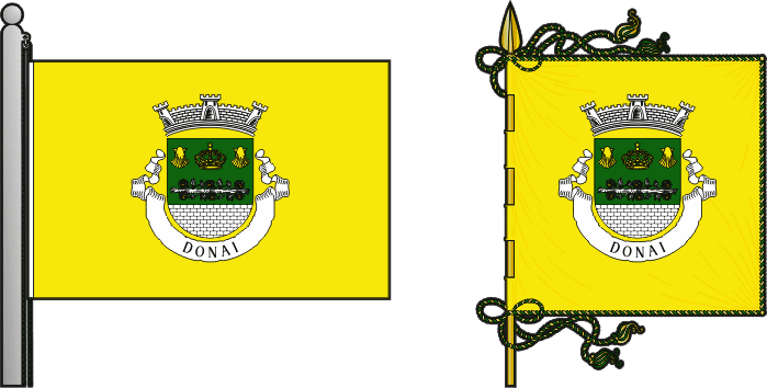 Bandeira e estandarte da freguesia de Donai - Donai civil parish, flag and banner