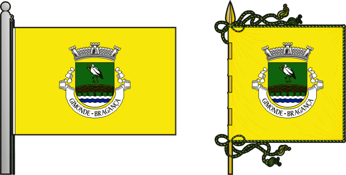 Bandeira e estandarte da freguesia de Gimonde - Gimonde - Castro de Avelãs civil parish, flag and banner