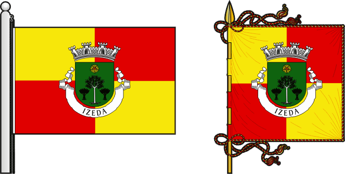 Bandeira e estandarte da antiga freguesia de Izeda - Izeda former civil parish, flag and banner Bandeira e estandarte da antiga freguesia de Izeda - Izeda former civil parish, flag and banner