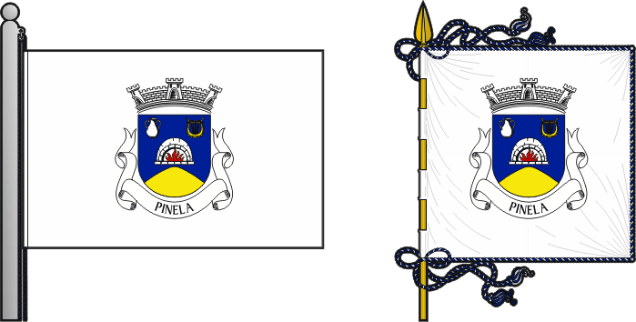Bandeira e estandarte da freguesia de Pinela - Pinela civil parish, flag and banner