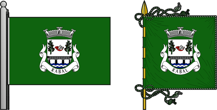 Bandeira e estandarte da freguesia de Rabal - Rabal civil parish, flag and banner