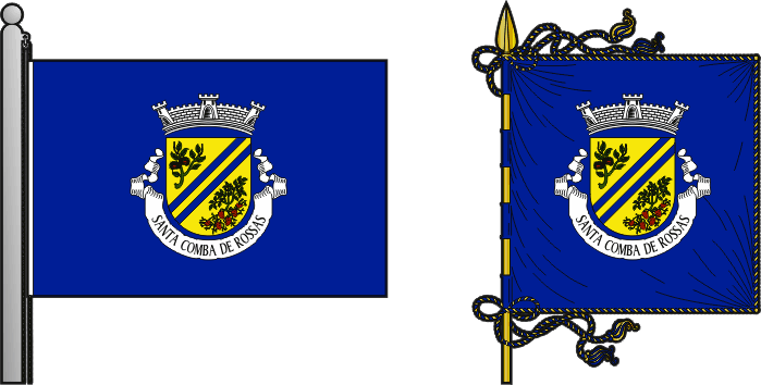Bandeira e estandarte da freguesia de Santa Comba de Rossas - Santa Comba de Rossas civil parish, flag and banner