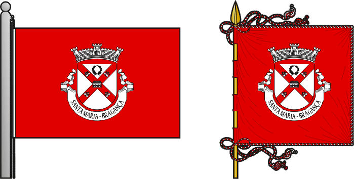 Bandeira e estandarte da antiga freguesia da Bragança (Santa Maria) - Bragança (Santa Maria) former civil parish, flag and banner