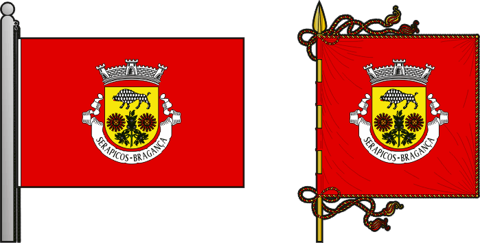 Bandeira e estandarte da freguesia de Serapicos - Serapicos civil parish, flag and banner