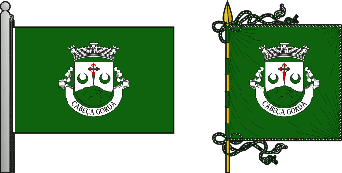Bandeira e estandarte da freguesia de Cabeça Gorda - Cabeça Gorda civil parish, flag and banner