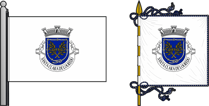 Bandeira e estandarte da freguesia de Santa Clara de Louredo - Santa Clara de Louredo civil parish, flag and banner