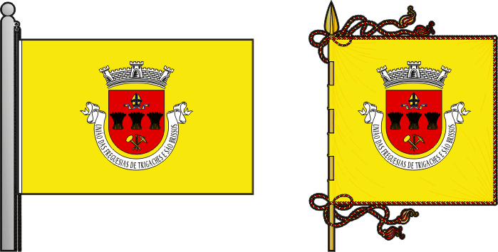 Bandeira e estandarte da União das freguesias de Trigaches e São Brissos - Trigaches and São Brissos civil parishes union flag and banner