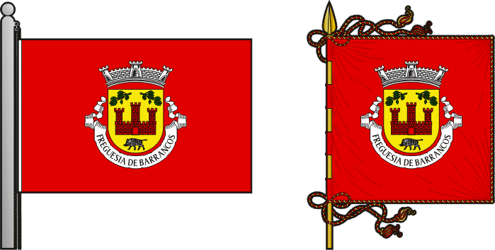 Bandeira e estandarte da freguesia de Barrancos - Barrancos civil parish, flag and banner Bandeira e estandarte da freguesia de Barrancos - Barrancos civil parish, flag and banner
