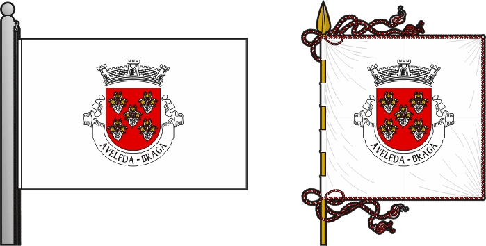 Bandeira e estandarte da antiga freguesia de Aveleda - Aveleda former civil parish, flag and banner Bandeira e estandarte da antiga freguesia de Aveleda - Aveleda former civil parish, flag and banner