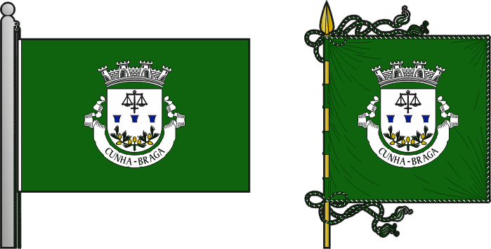 Bandeira e estandarte da antiga freguesia de Cunha - Cunha former civil parish, flag and banner Bandeira e estandarte da antiga freguesia de Cunha - Cunha former civil parish, flag and banner