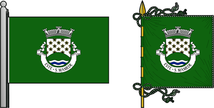 Bandeira e estandarte da antiga freguesia de Este (São Mamede) - Este (São Mamede) former civil parish, flag and banner Bandeira e estandarte da antiga freguesia de Este (São Mamede) - Este (São Mamede) former civil parish, flag and banner