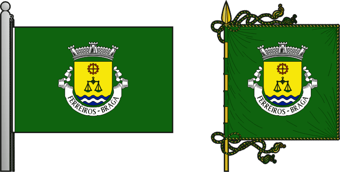 Bandeira e estandarte da antiga freguesia de Ferreiros - Ferreiros former civil parish, flag and banner Bandeira e estandarte da antiga freguesia de Ferreiros - Ferreiros former civil parish, flag and banner