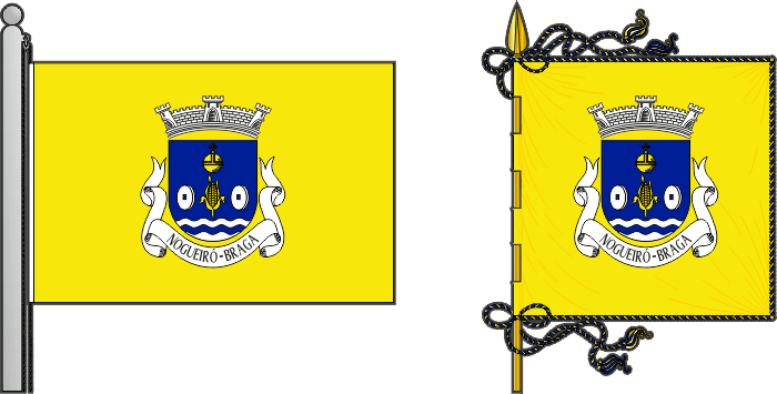 Bandeira e estandarte da antiga freguesia de Nogueiró - Nogueiró former civil parish, flag and banner
