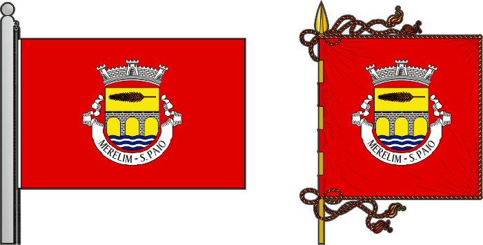 Bandeira e estandarte da antiga freguesia de Merelim (São Paio) - Merelim (São Paio) former civil parish, flag and banner Bandeira e estandarte da antiga freguesia de Merelim (São Paio) - Merelim (São Paio) former civil parish, flag and banner