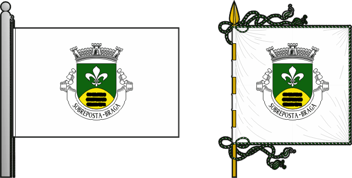 Bandeira e estandarte da Freguesia de Sobreposta - Sobreposta civil parish, flag and banner Bandeira e estandarte da Freguesia de Sobreposta - Sobreposta civil parish, flag and banner