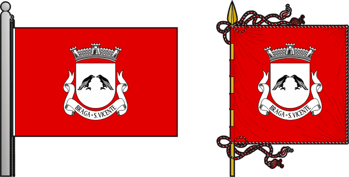 Bandeira e estandarte da freguesia de Braga (São Vicente) - Braga (São Vicente) civil parish, flag and banner Bandeira e estandarte da freguesia de Braga (São Vicente) - Braga (São Vicente) civil parish, flag and banner