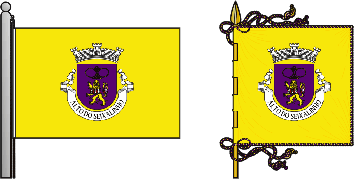 Bandeira e estandarte da antiga freguesia de Alto do Seixalinho - Alto do Seixalinho former civil parish, flag and banner Bandeira e estandarte da antiga freguesia de Alto do Seixalinho - Alto do Seixalinho former civil parish, flag and banner
