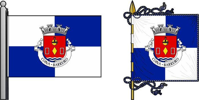 Bandeira e estandarte da antiga freguesia de Coina - Coina former civil parish, flag and banner