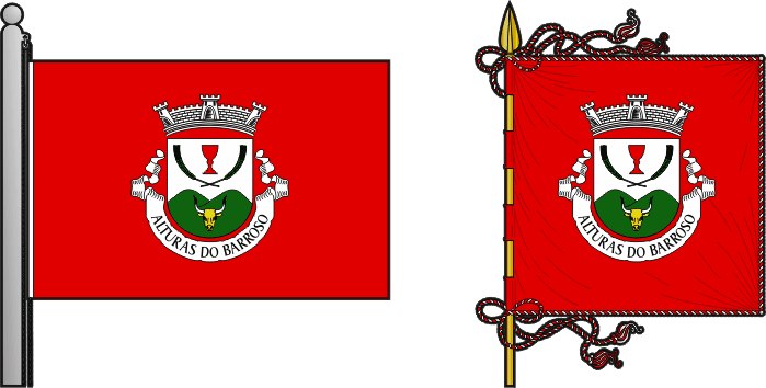 Bandeira e estandarte da antiga freguesia de Alturas do Barroso - Alturas do Barroso former civil parish, flag and banner
